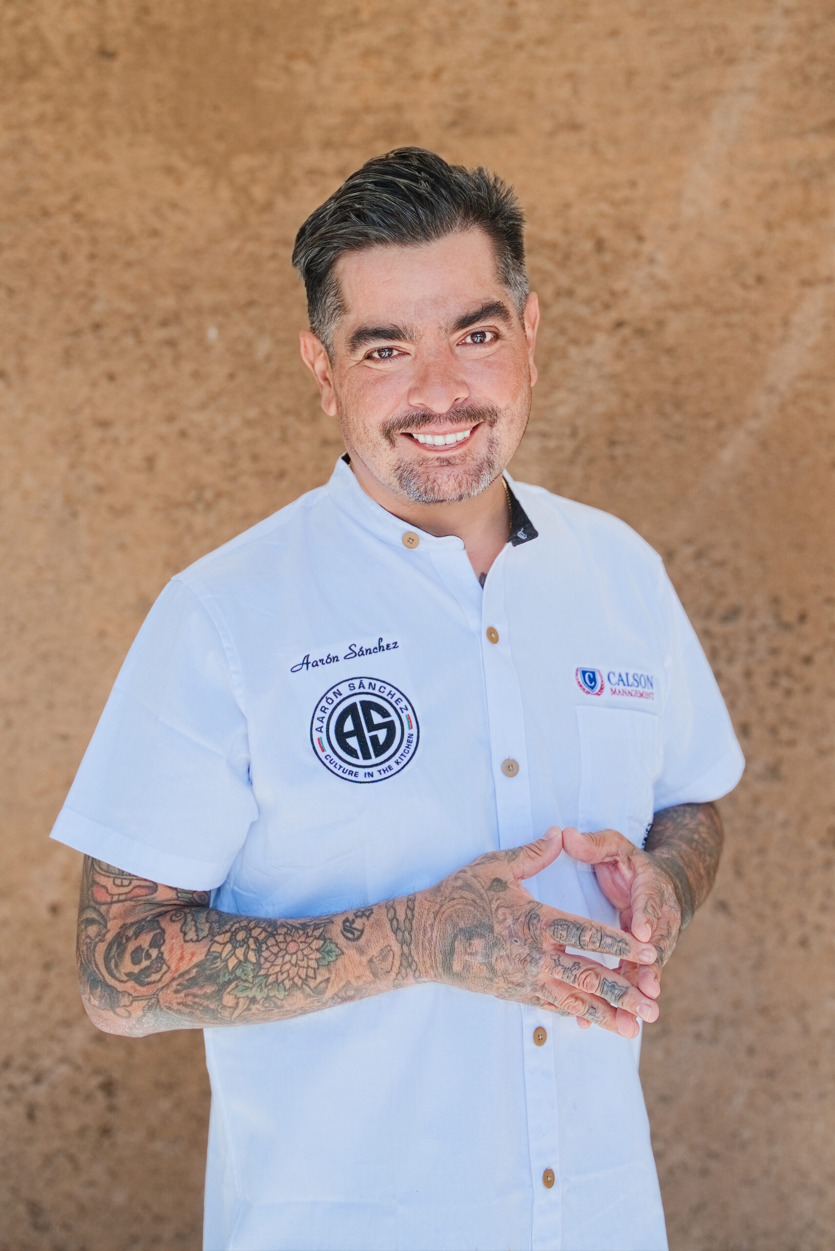 Celebrity Chef Aarón Sánchez in the kitchen at Ananta Senior Living